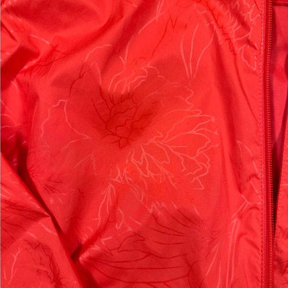 Columbia Bright Red Sports rain Jacket thick with rose pattern xxl - Picture 2 of 4